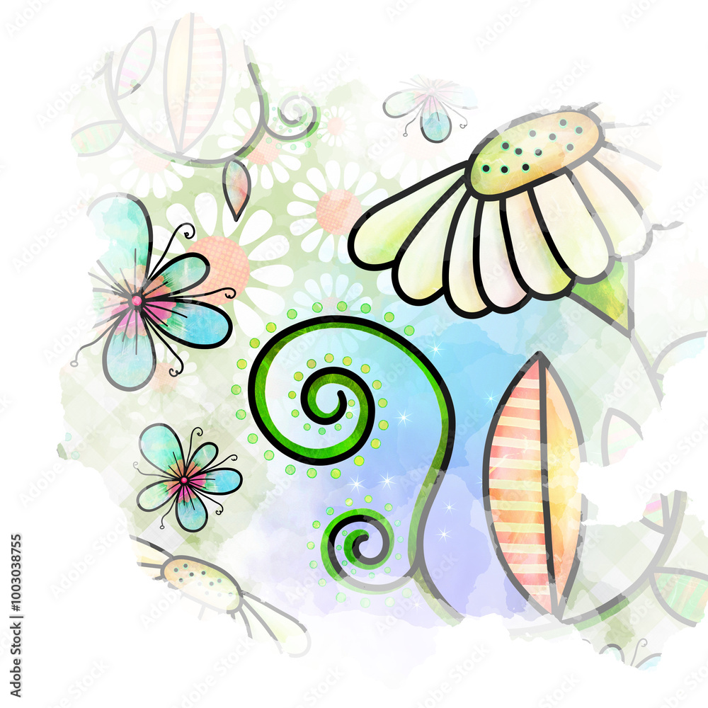 Fototapeta premium Daisy Flower Splash Element