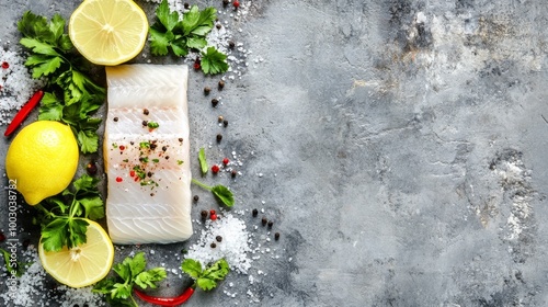 Fresh pollock fillet for healthy eating.