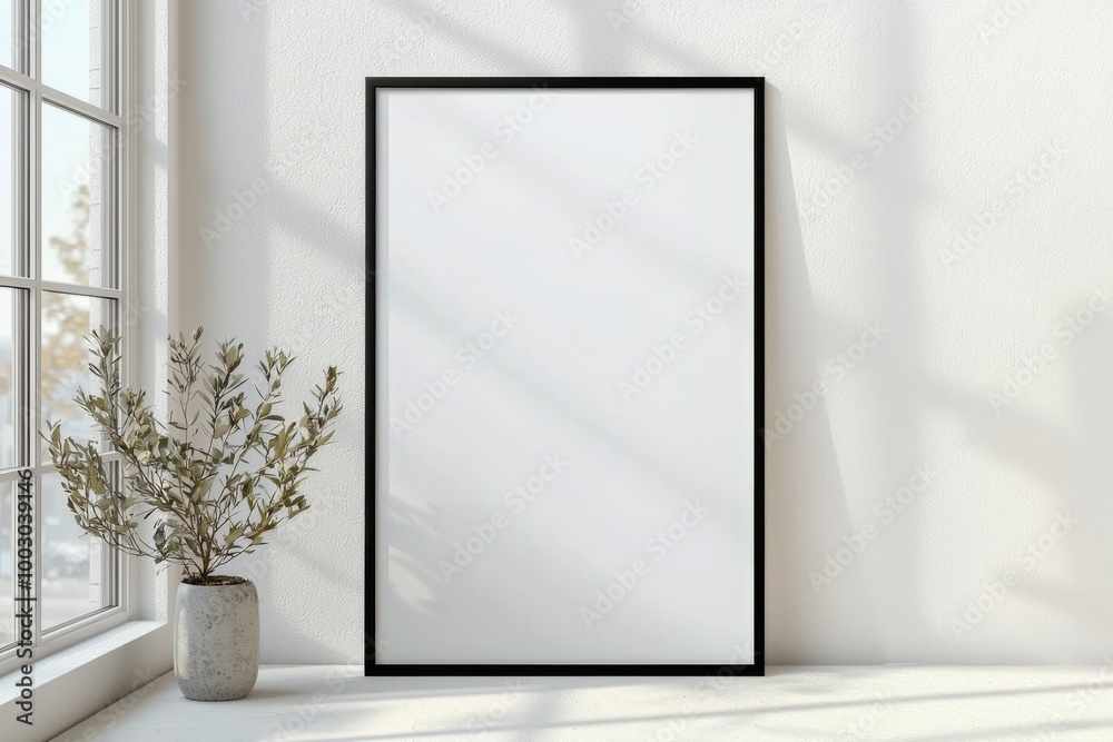 A3 Poster Mockup on White Background created with Generative AI A3 Poster Mockup on White Background created with Generative AI