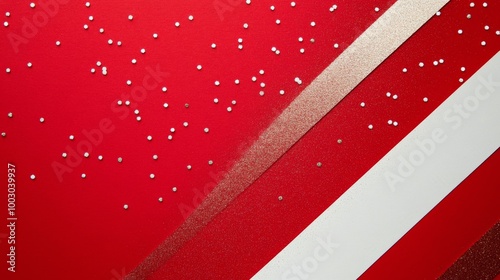 Striking red and white diagonal stripes create a bold visual pattern suitable...