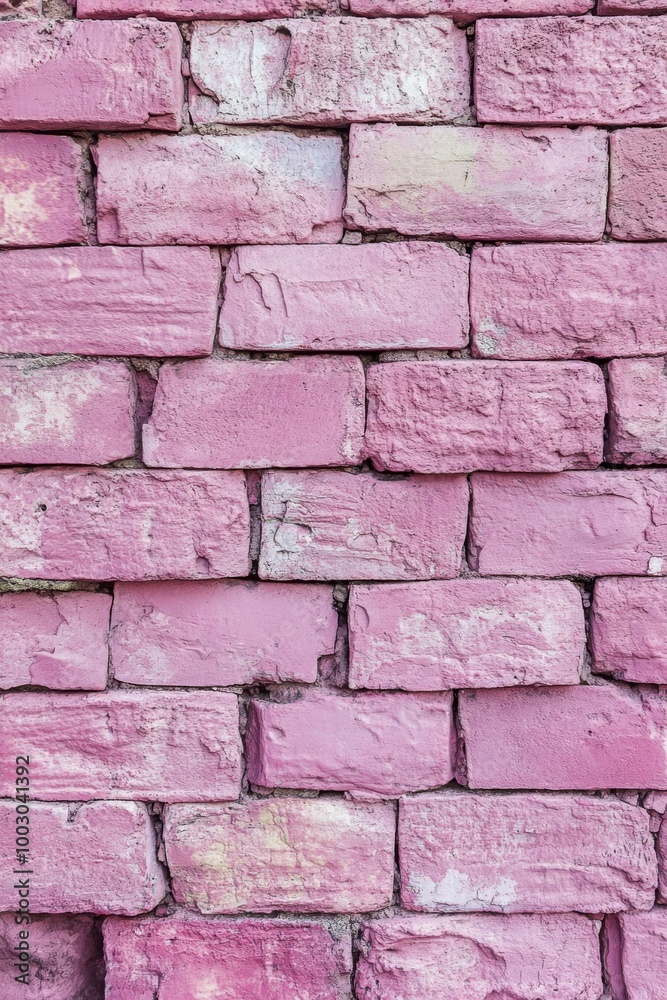 Pink brick wall texture showcasing a vibrant and artistic urban background in daylight