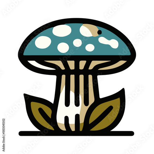 Mushroom Icon Vector Design Element: Cute and Detailed Graphics for Nature and Food Illustrations