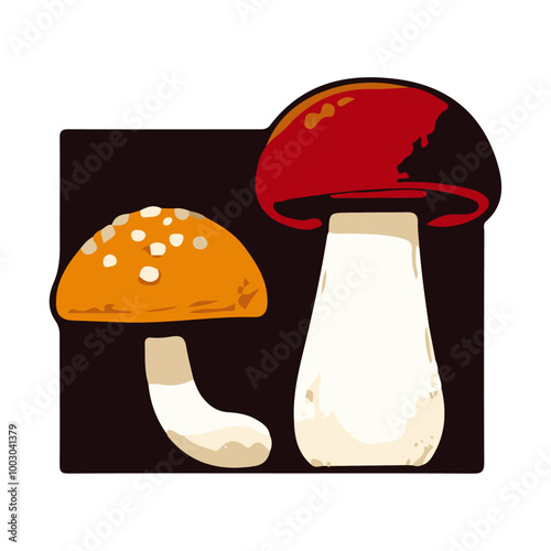 Mushroom Icon Vector Design Element: Cute and Detailed Graphics for Nature and Food Illustrations