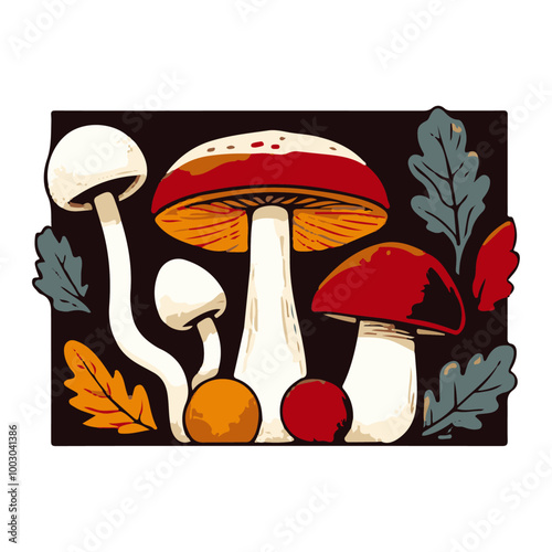 Mushroom Icon Vector Design Element: Cute and Detailed Graphics for Nature and Food Illustrations