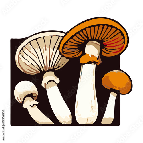 Mushroom Icon Vector Design Element: Cute and Detailed Graphics for Nature and Food Illustrations