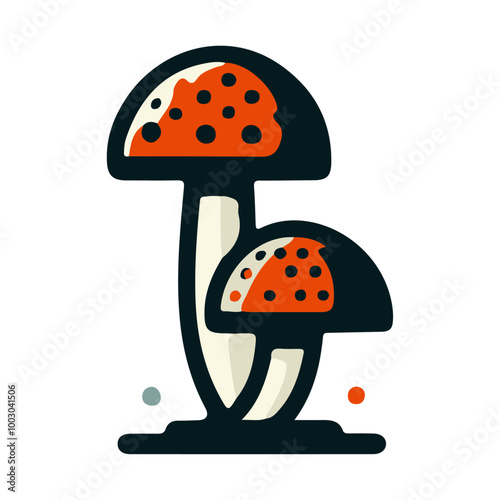 Mushroom Icon Vector Design Element: Cute and Detailed Graphics for Nature and Food Illustrations