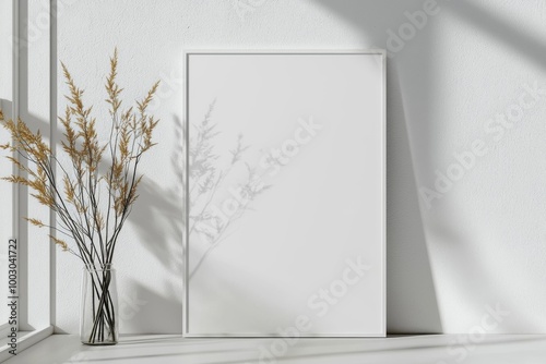 A3 Poster Mockup on White Background created with Generative AI
