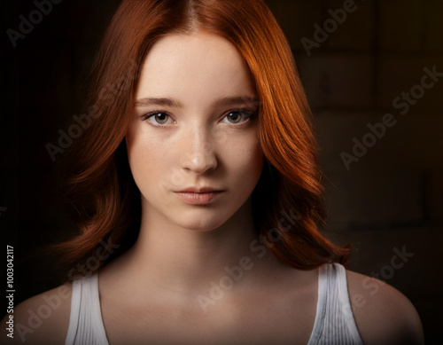 Studio Portrait of Confident Teenager Girl