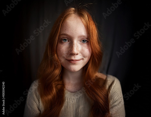 Studio Portrait of Confident Teenager Girl