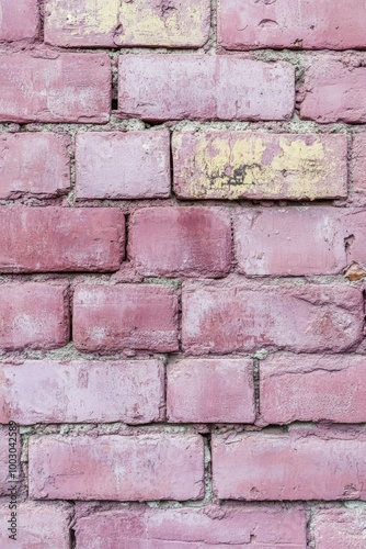 Pink brick wall texture showcasing a vibrant and artistic urban background in...