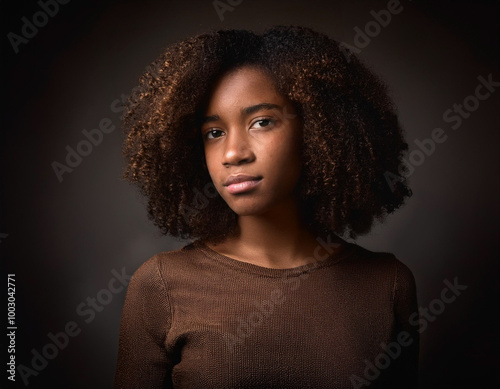 Studio Portrait of Confident Teenager Girl