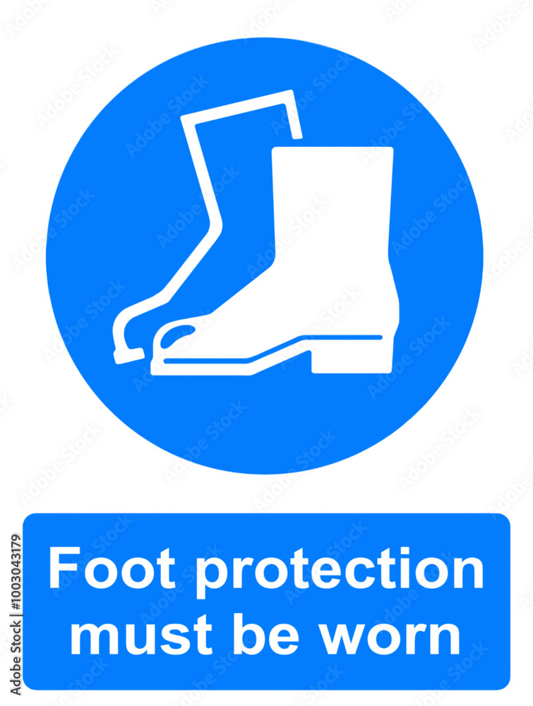 Foot protection must be worn sign left Foot protection must be worn sign left