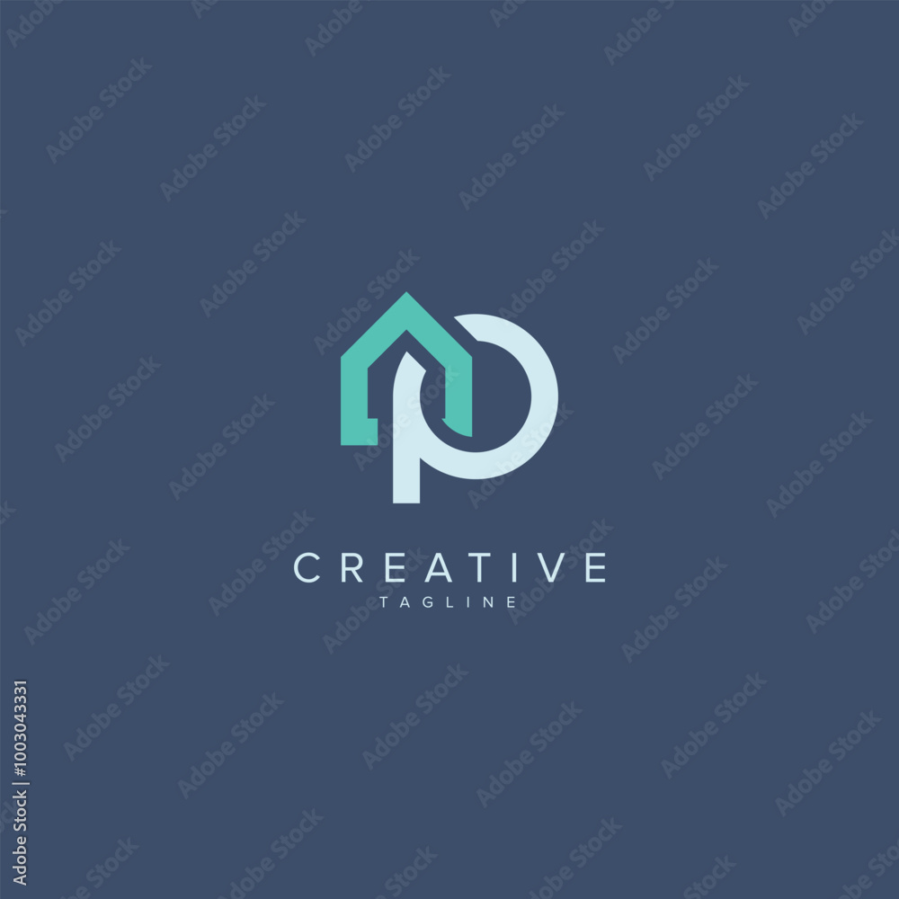 Abstract House logo design. Initial P letter concept. Abstract House logo design. Initial P letter concept.