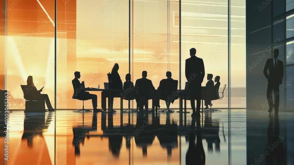 People have business meeting in office. AI generated image People have business meeting in office. AI generated image