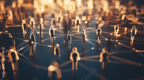 professional social network concept connected human figures representing business relationships and networking
