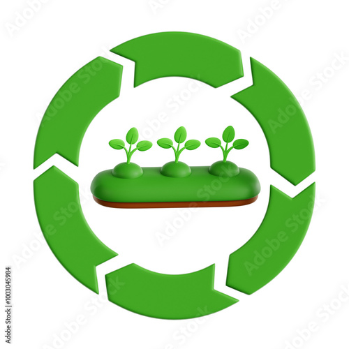 Recycling Symbol with Growing Plants