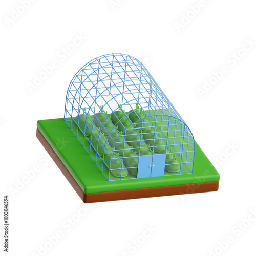 Greenhouse with Organic Crops Inside
