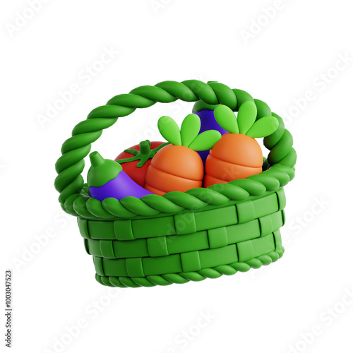 Organic Produce Basket with Vegetables
