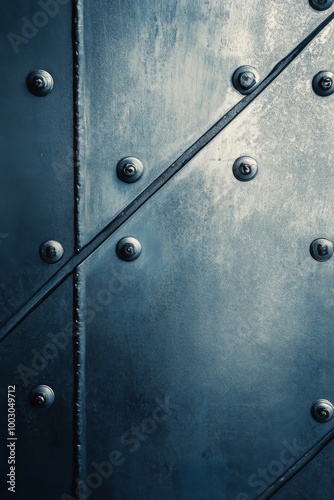 Close-up view of textured metal sheet with diamond pattern and reflective sur...