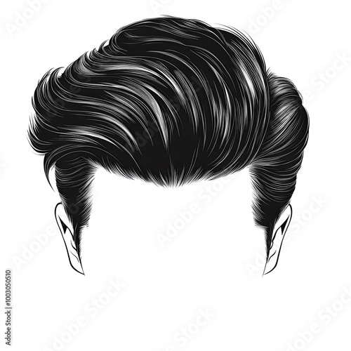 Men's Hair Silhouette, Illu...