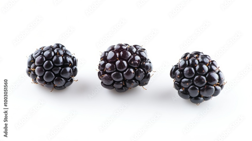 White background blackberries White background blackberries