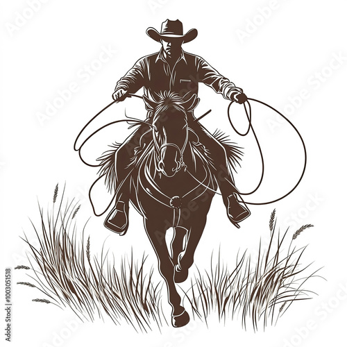 Rodeo Silhouette, Illustrat...