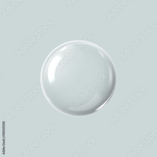 Smooth glass 3d ball vector illustration for modern design