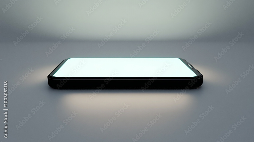 Smartphone. The place for the text is neon illuminated. Smartphone. The place for the text is neon illuminated.