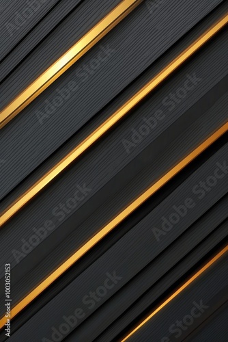 Elegant black and gold wooden wall with diagonal stripes showcasing modern de...