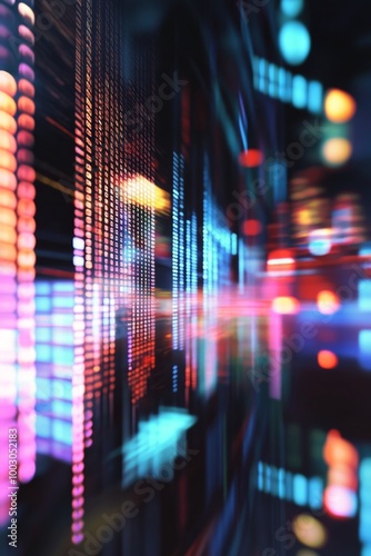 Colorful abstract light patterns create a stunning visual effect in a digital...