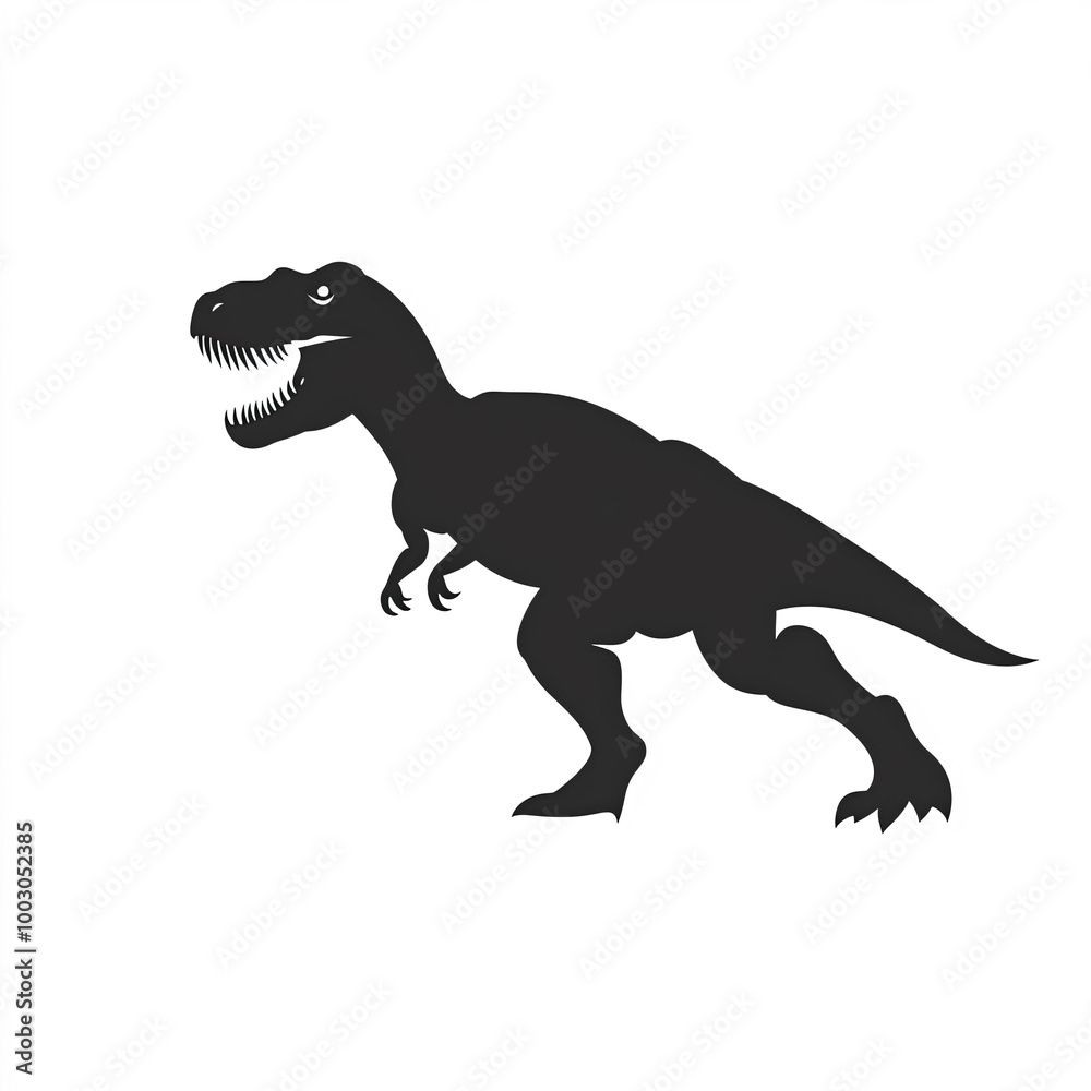 T-Rex Silhouette, Illustration Isolated On White Background T-Rex Silhouette, Illustration Isolated On White Background