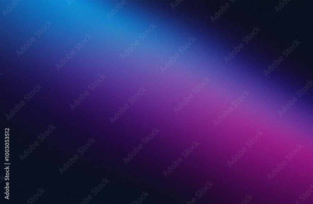 Fototapeta premium Purple black blue dark glowing grainy gradient background, grainy texture effect, poster header banner design copy space
