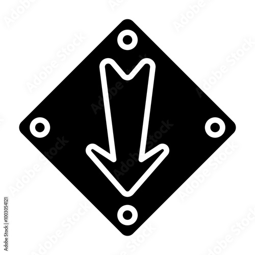 Down Arrow Glyph Icon Design