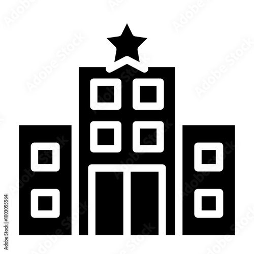 Hotel Glyph Icon Design