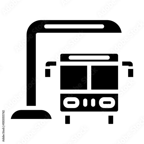 Bus Station Glyph Icon Design