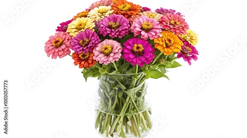 Wallpaper Mural A vibrant bouquet of colorful flowers in a clear vase, symbolizing beauty and nature. Torontodigital.ca