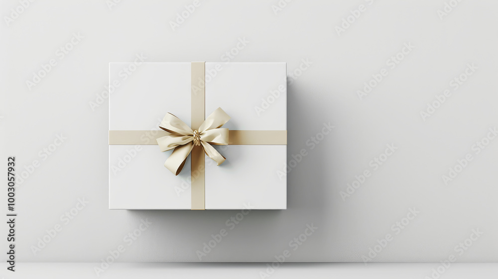 White box for present mockup, White background, minimalist White box for present mockup, White background, minimalist