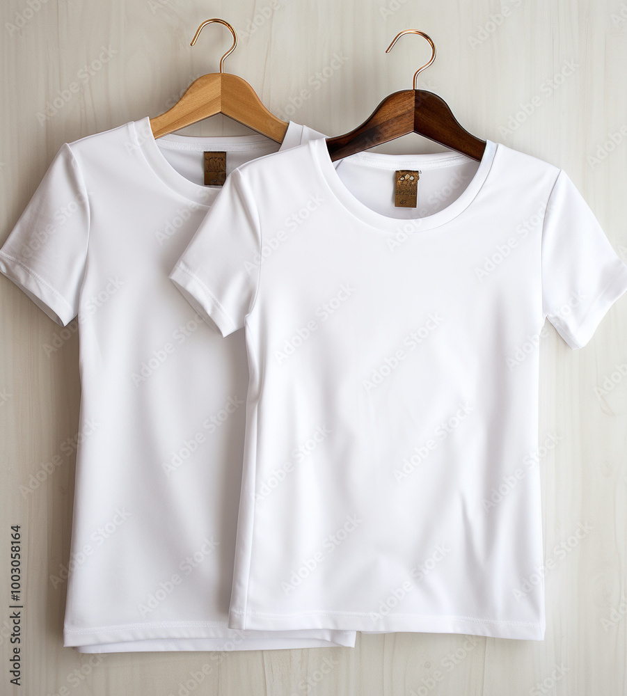 white and black short sleeves t-shirt with cloth hangers white and black short sleeves t-shirt with cloth hangers
