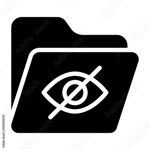 Hidden Folder Glyph Icon Design