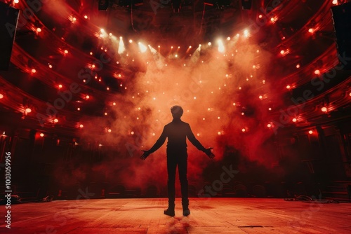 Actor performing on stage in a theater