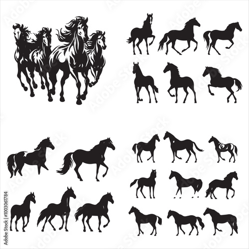 silhouette of a horse
