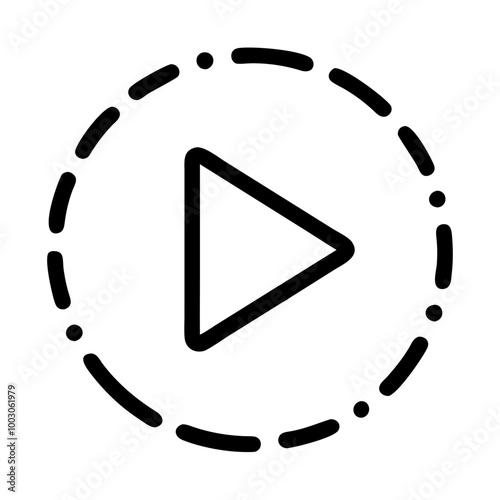 Play button icon for video content and media applications