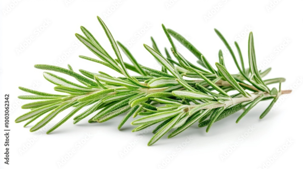 Fresh Rosemary Branch Close-up Generative AI Fresh Rosemary Branch Close-up Generative AI