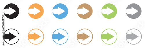 Free Download Colorful arrows set in circle. Group of arrows in round shape vector illustration - GFXLoad