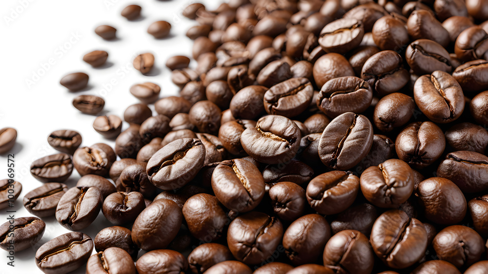 Fototapeta premium Coffee beans background. Fresh coffee beans. AI generated image, ai