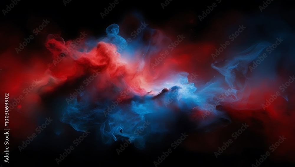 Abstract red and blue background with smoke. Generative Ai. Abstract red and blue background with smoke. Generative Ai.