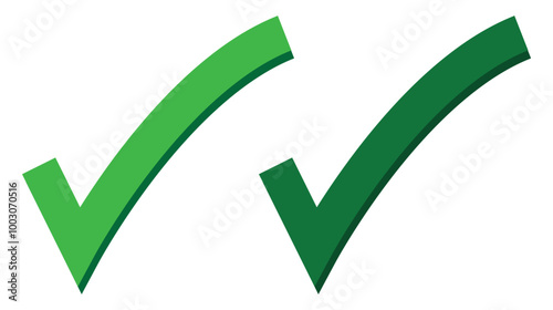 Correct answer green checkmark icon set. Vector collection