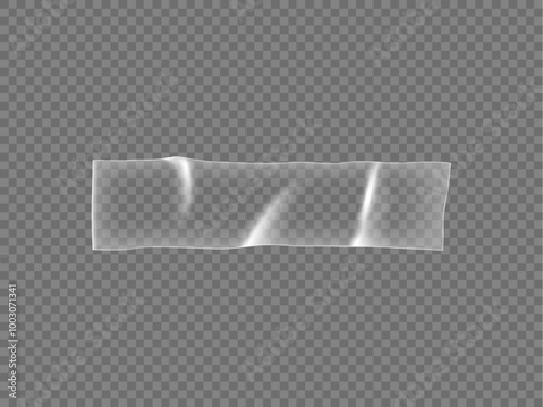 Transparent plastic ribbon vector illustration set