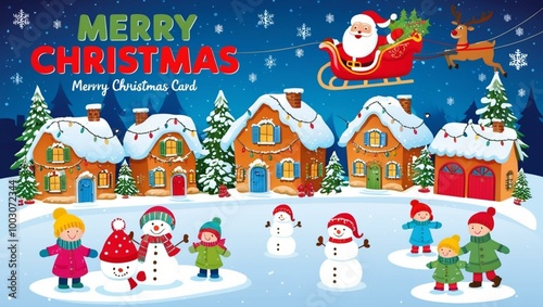 christmas card with santa claus