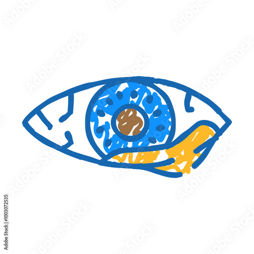 eye infection ophthalmology doodle icon sketch vector. eye infection ophthalmology sign. isolated symbol illustration